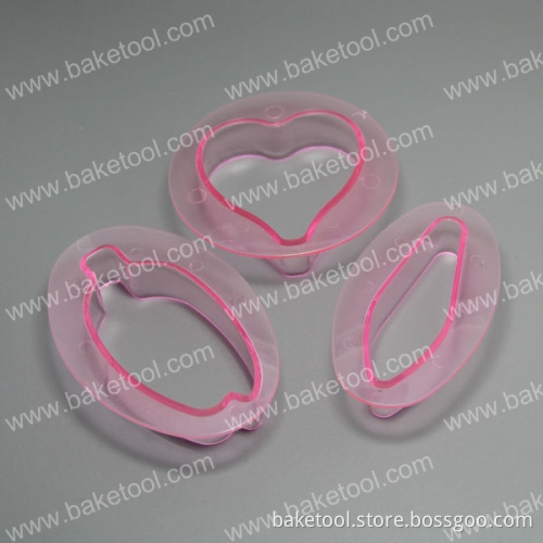 Plastic Big Chinese Orchid Press Cake Fondant Mold Cake Stamps set in Transparent Pink